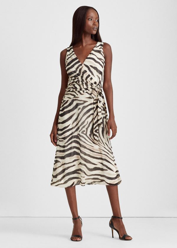 Women's Ralph Lauren Print Georgette Dresses | 567830GKB